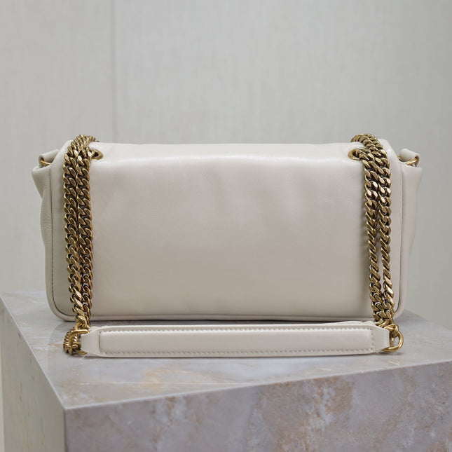 YSL 25S CALYPSO HANDBAG 26 IN IVORY LAMBSKIN GOLD HARDWARE