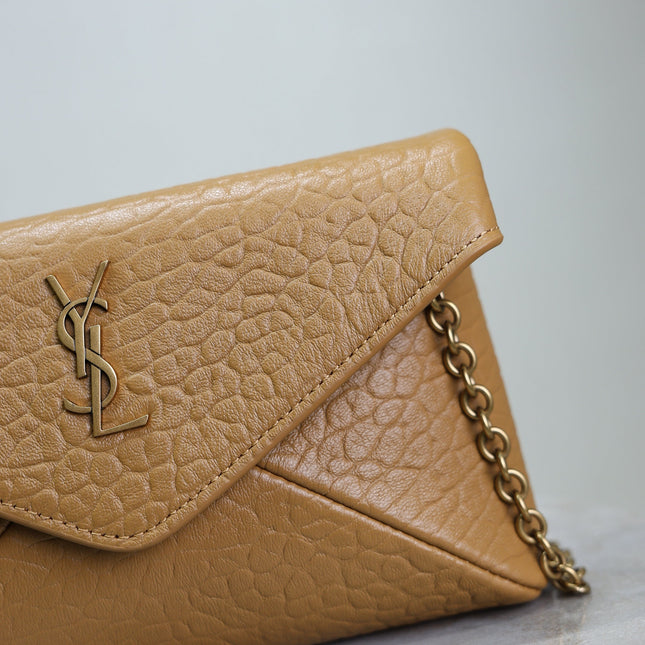 YSL 25S CALYPSO MINI 19 IN CARAMEL LAMBSKIN GOLD HARDWARE