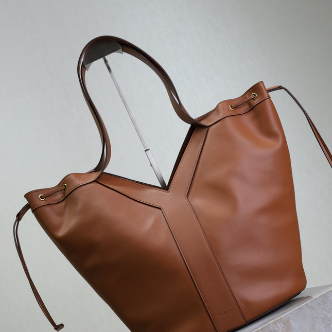 YSL 25S Y LARGE HOBO 50 IN CARAMEL CALFSKIN GOLD HARDWARE
