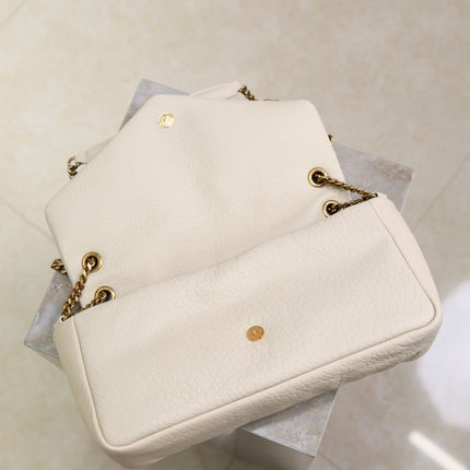 YSL 25S CALYPSO 30 IN IVORY GRAINED CALFSKIN GOLD HARDWARE