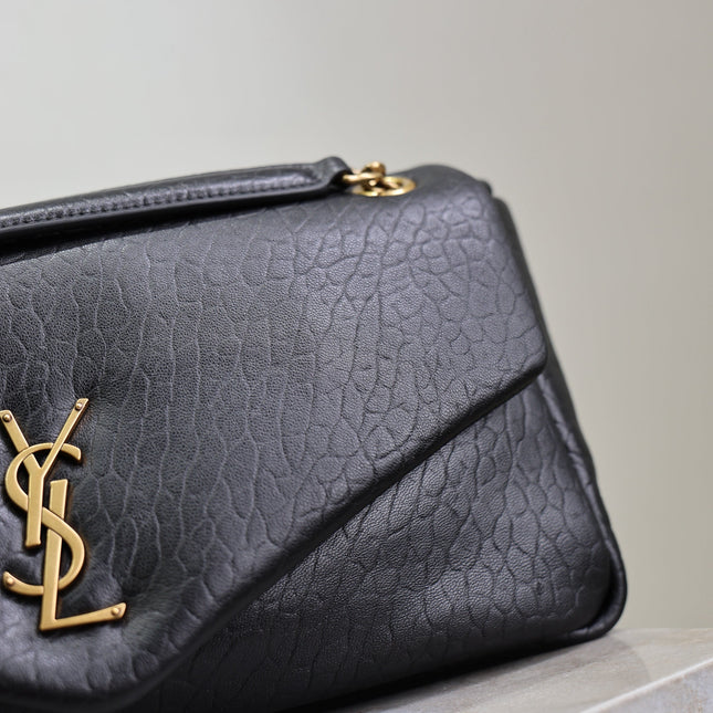 YSL 25S CALYPSO 30 IN BLACK GRAINED CALFSKIN GOLD HARDWARE