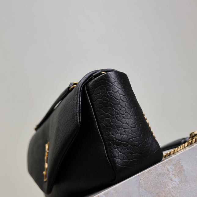 YSL 25S CALYPSO 30 IN BLACK GRAINED CALFSKIN GOLD HARDWARE