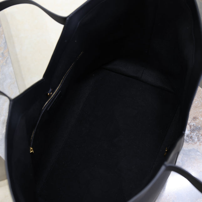 YSL 25S Y TOTE 50 IN BLACK CALFSKIN GOLD HARDWARE