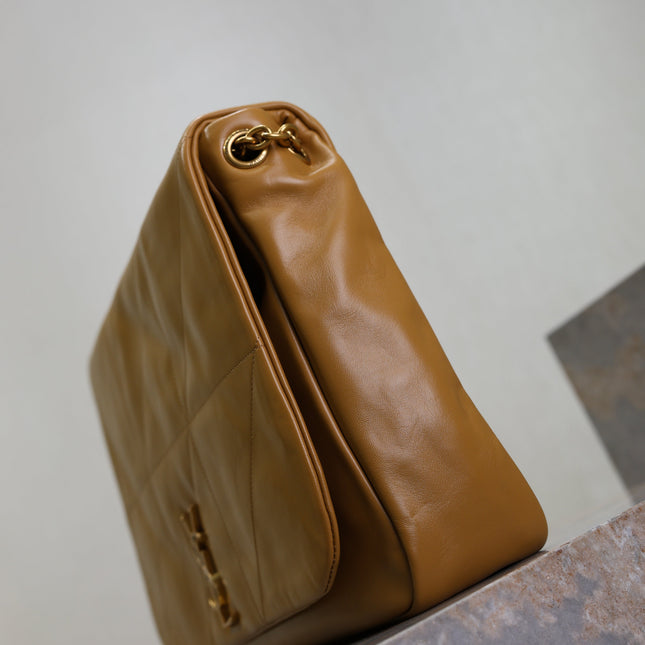 YSL 25S LARGE JAMIE 43 IN DARK GOLDENROD LAMBSKIN GOLD HARDWARE