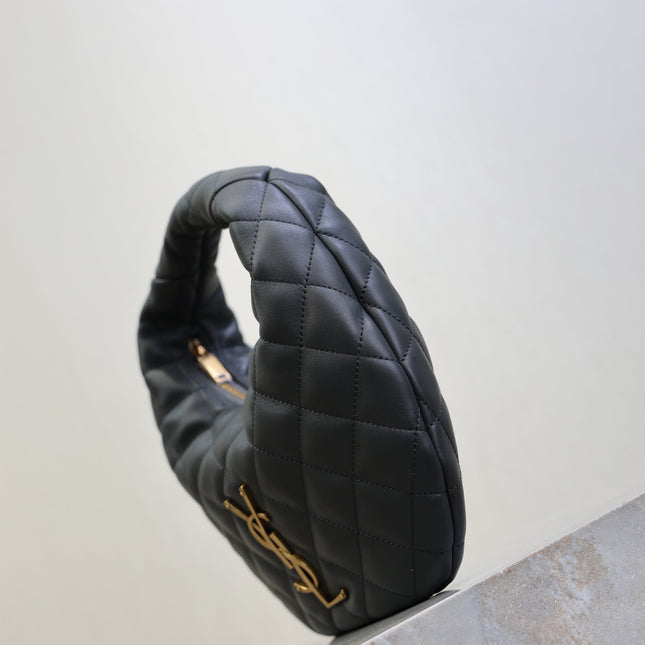 YSL 25S ICARINO 17 IN BLACK QUILTED CALFSKIN GOLD HARDWARE