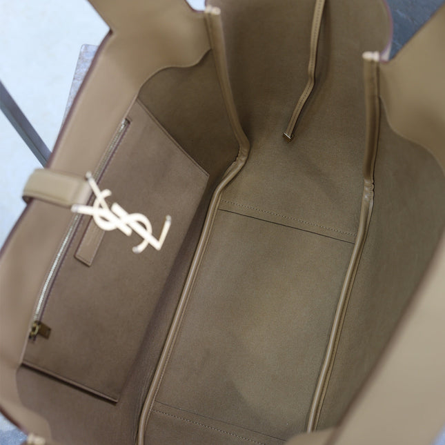 YSL 25S LE 5 À 7 BEA 50 IN DARK CARAMEL CALFSKIN GOLD HARDWARE