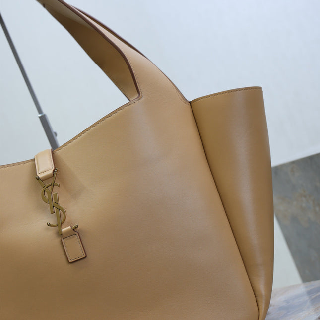 YSL 25S LE 5 À 7 BEA 50 IN DARK CARAMEL CALFSKIN GOLD HARDWARE
