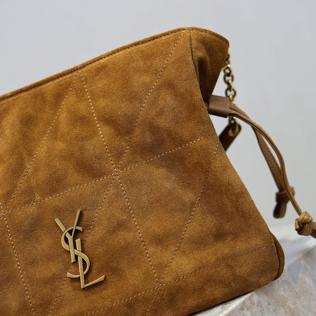 JAMIE MEDIUM POCHON 26 IN BROWN SUEDE GOLD HARDWARE
