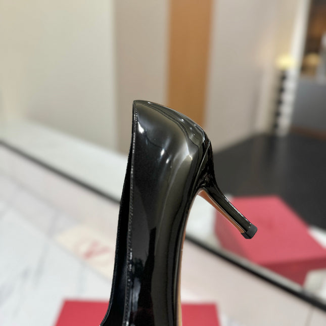 VALENTINO 26S HIGH HEELS 75 MM IN BLACK PATENT CALFSKIN