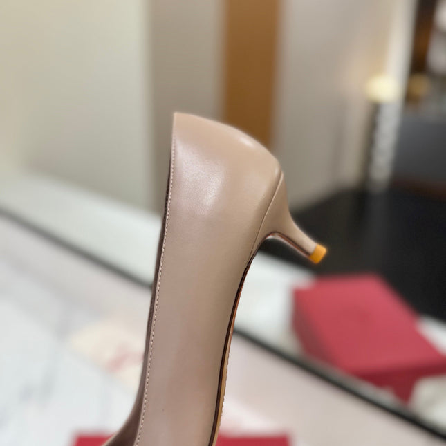 VALENTINO 26S HIGH HEELS 45 MM IN BEIGE SMOOTH CALFSKIN