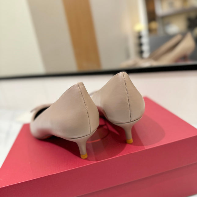 VALENTINO 26S HIGH HEELS 45 MM IN BEIGE SMOOTH CALFSKIN