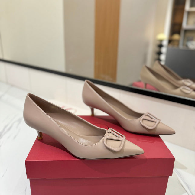 VALENTINO 26S HIGH HEELS 45 MM IN BEIGE SMOOTH CALFSKIN