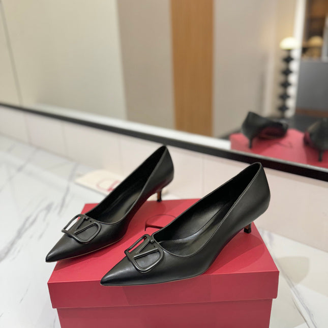 VALENTINO 26S HIGH HEELS 45 MM IN BLACK SMOOTH CALFSKIN