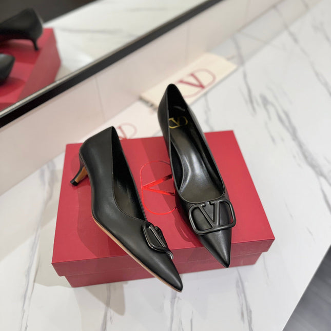 VALENTINO 26S HIGH HEELS 45 MM IN BLACK SMOOTH CALFSKIN
