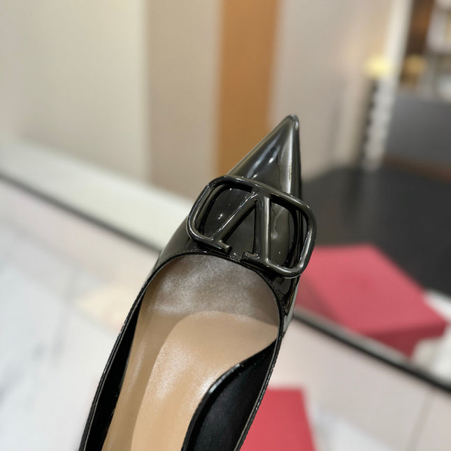 VALENTINO 26S HIGH HEELS 45 MM IN BLACK PATENT CALFSKIN