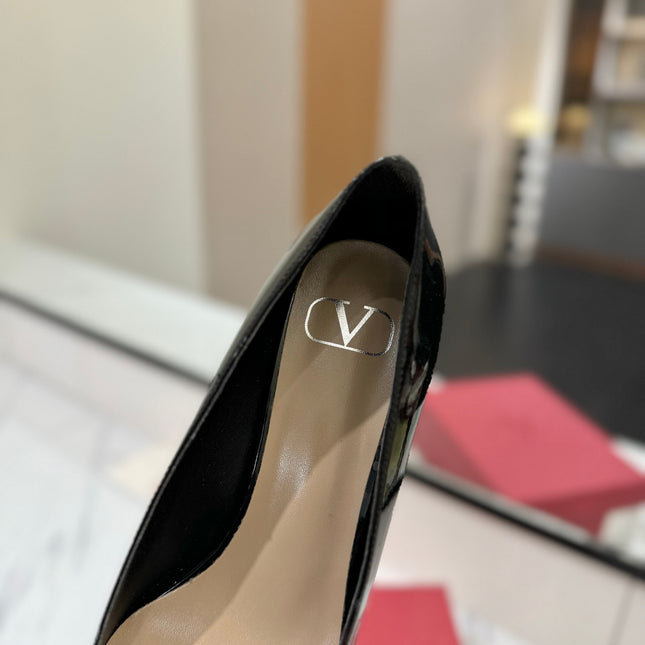 VALENTINO 26S HIGH HEELS 45 MM IN BLACK PATENT CALFSKIN