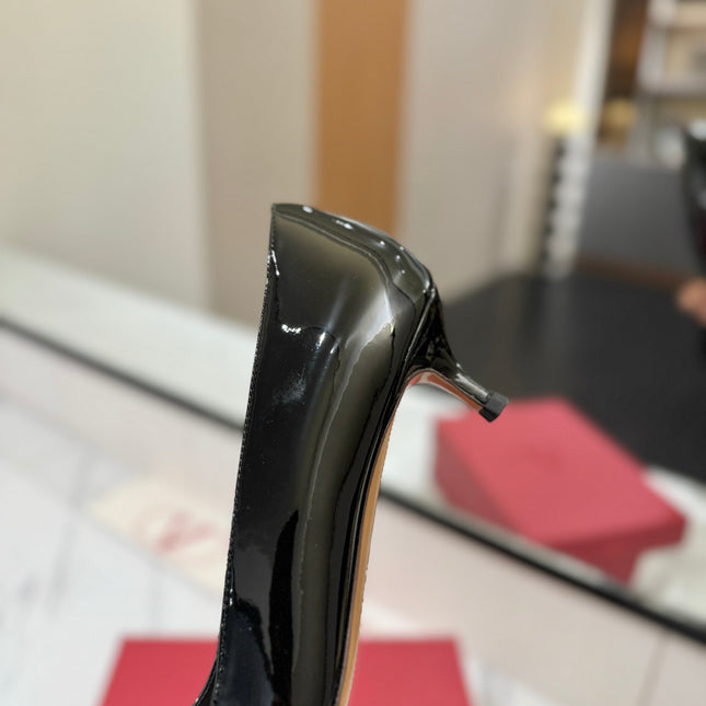 VALENTINO 26S HIGH HEELS 45 MM IN BLACK PATENT CALFSKIN