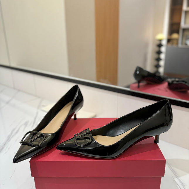 VALENTINO 26S HIGH HEELS 45 MM IN BLACK PATENT CALFSKIN