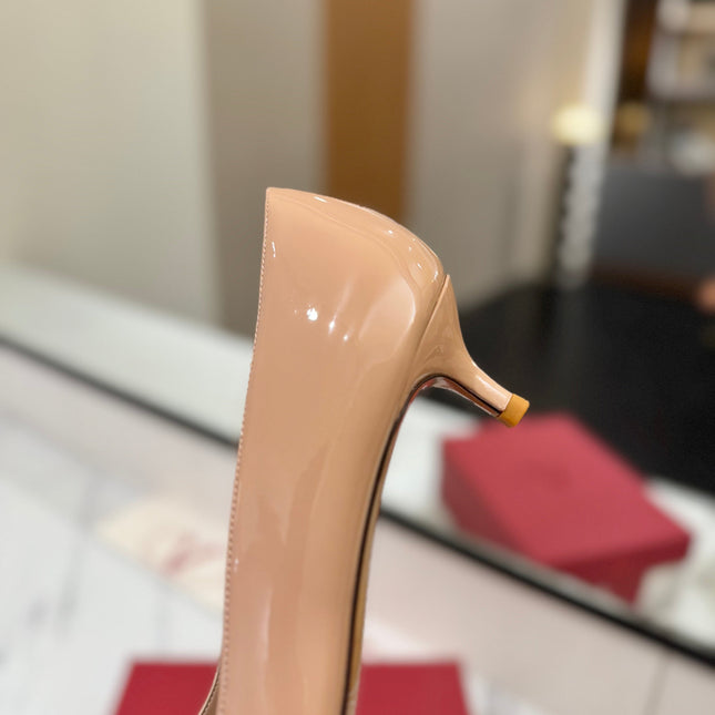VALENTINO 26S HIGH HEELS 45 MM IN NUDE PATENT CALFSKIN