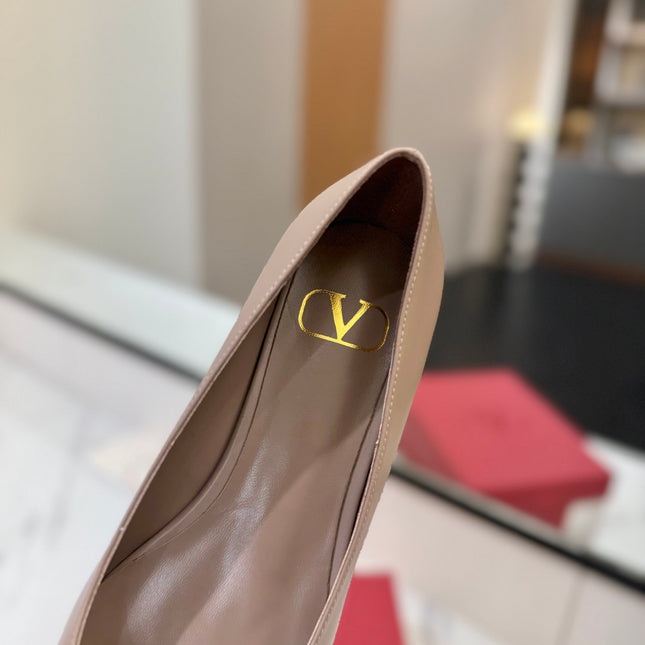 VALENTINO 26S BALLET FLATS IN NUDE SMOOTH CALFSKIN