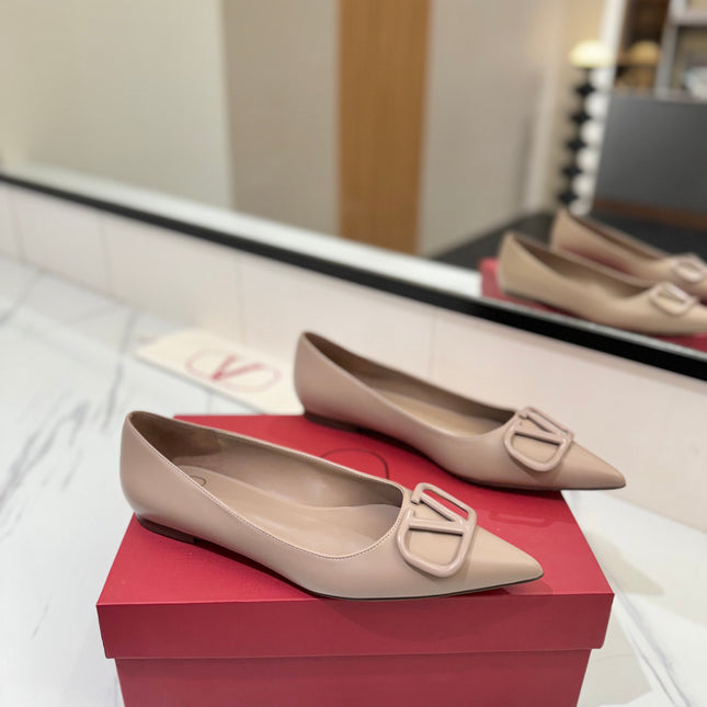 VALENTINO 26S BALLET FLATS IN NUDE SMOOTH CALFSKIN