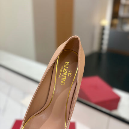 VALENTINO 26S POINTED-TOE PUMPS 65 MM IN NUDE SMOOTH CALFSKIN