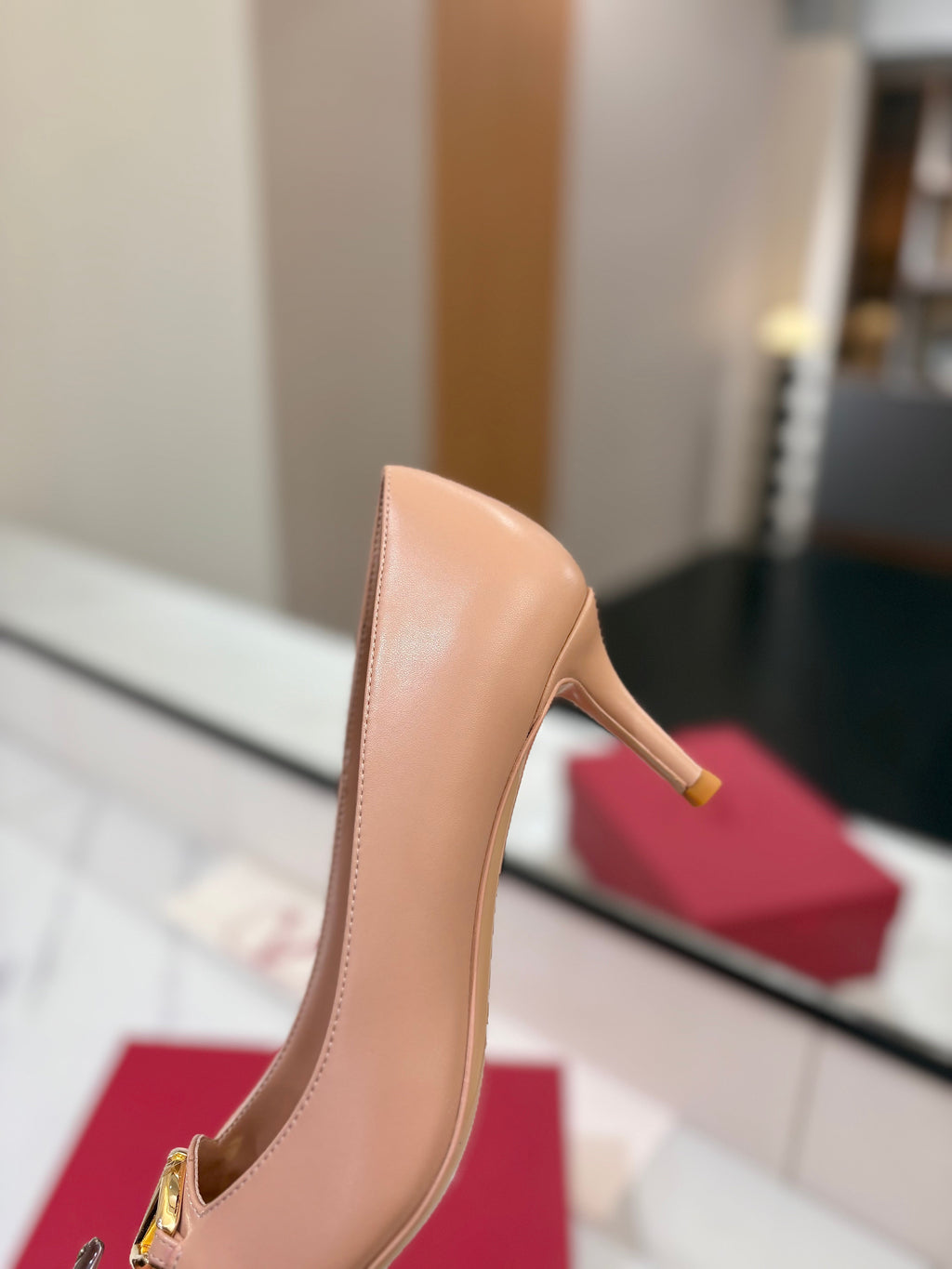 VALENTINO 26S POINTED-TOE PUMPS 65 MM IN NUDE SMOOTH CALFSKIN
