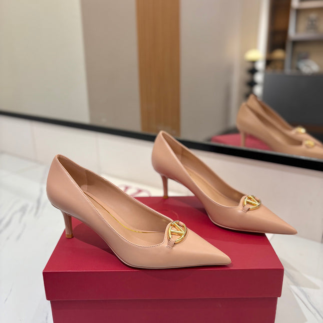 VALENTINO 26S POINTED-TOE PUMPS 65 MM IN NUDE SMOOTH CALFSKIN