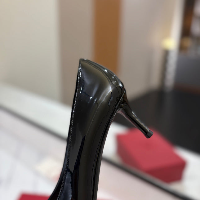VALENTINO 26S POINTED-TOE PUMPS 65 MM IN BLACK PATENT CALFSKIN
