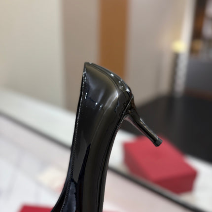 VALENTINO 26S POINTED-TOE PUMPS 65 MM IN BLACK PATENT CALFSKIN