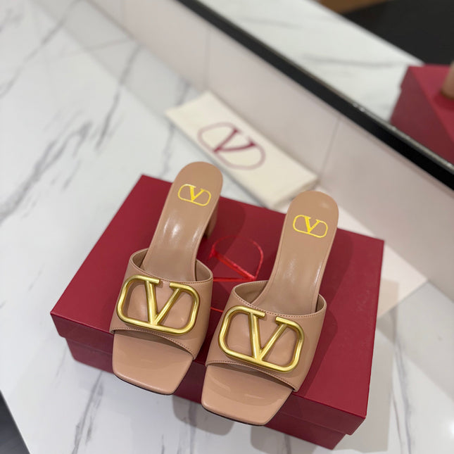 VALENTINO 26S HIGH-HEEL SANDALS 60 MM IN NUDE PINK CALFSKIN WITH GOLD HARDWARE