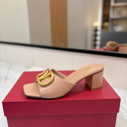 VALENTINO 26S HIGH-HEEL SANDALS 60 MM IN NUDE PINK CALFSKIN WITH GOLD HARDWARE