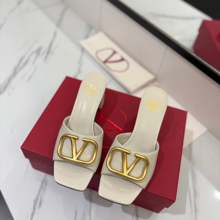 VALENTINO 26S HIGH-HEEL SANDALS 60 MM IN WHITE CALFSKIN WITH GOLD HARDWARE