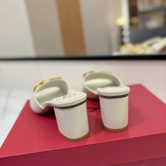 VALENTINO 26S HIGH-HEEL SANDALS 60 MM IN WHITE CALFSKIN WITH GOLD HARDWARE