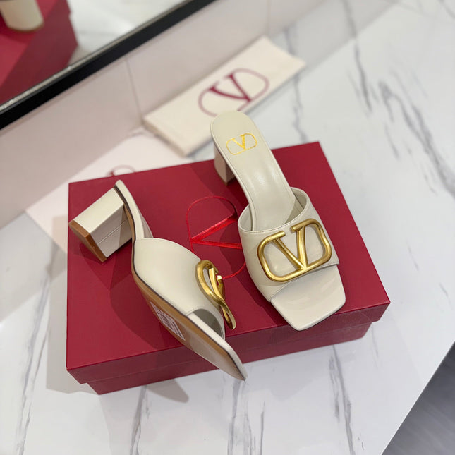 VALENTINO 26S HIGH-HEEL SANDALS 60 MM IN WHITE CALFSKIN WITH GOLD HARDWARE