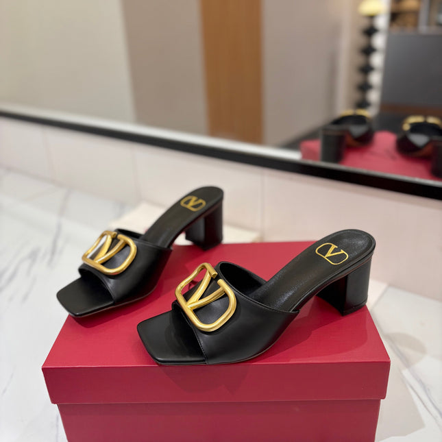 VALENTINO 26S HIGH-HEEL SANDALS 60 MM IN BLACK CALFSKIN WITH GOLD HARDWARE