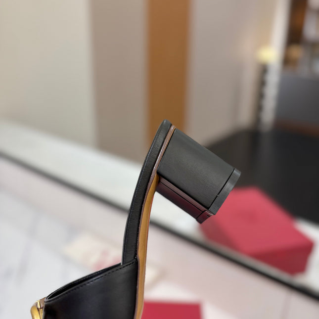 VALENTINO 26S HIGH-HEEL SANDALS 60 MM IN BLACK CALFSKIN WITH GOLD HARDWARE