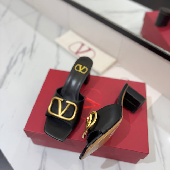 VALENTINO 26S HIGH-HEEL SANDALS 60 MM IN BLACK CALFSKIN WITH GOLD HARDWARE
