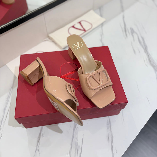 VALENTINO 26S HIGH-HEEL SANDALS 60 MM IN NUDE PINK PATENT CALFSKIN