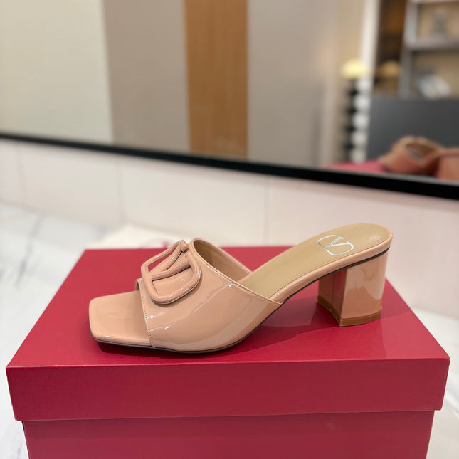 VALENTINO 26S HIGH-HEEL SANDALS 60 MM IN NUDE PINK PATENT CALFSKIN