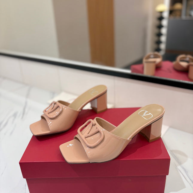 VALENTINO 26S HIGH-HEEL SANDALS 60 MM IN NUDE PINK PATENT CALFSKIN