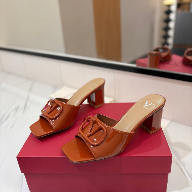 VALENTINO 26S HIGH-HEEL SANDALS 60 MM IN BROWN PATENT CALFSKIN