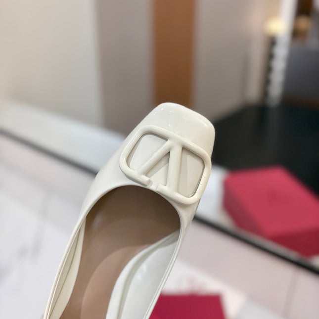 VALENTINO 26S MARY JANE HEELS 60 MM IN WHITE PATENT CALFSKIN