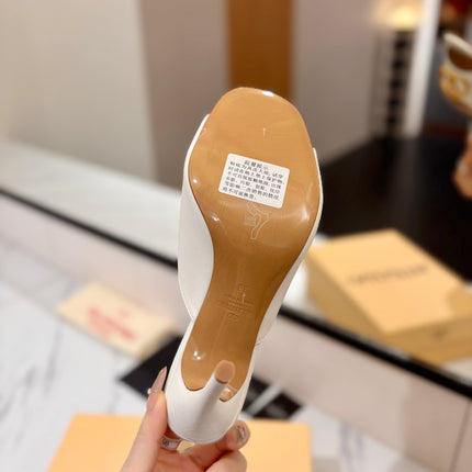 VALENTINO 26S HEEL SANDALS 100 MM IN CREAM WHITE CALFSKIN WITH GOLD HARDWARE