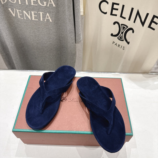 LP 26S THONG SANDALS IN NAVY BLUE SUEDE