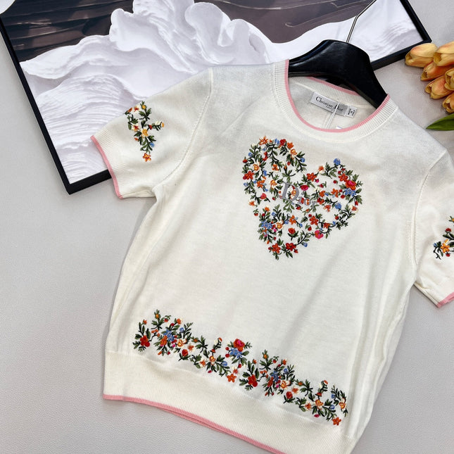 DIOR 26S SHORT-SLEEVE CREW-NECK KNIT T-SHIRT 1124