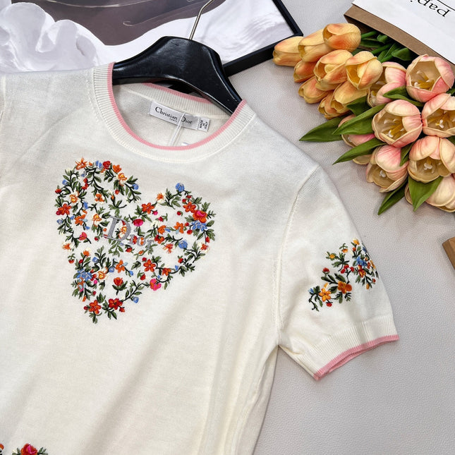 DIOR 26S SHORT-SLEEVE CREW-NECK KNIT T-SHIRT 1124