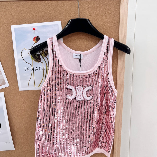 CELINE 26S SEQUIN KNIT TANK TOP 141