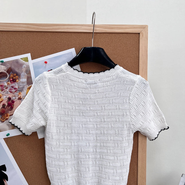 CHANEL 26S SHORT-SLEEVE KNIT TOP STYLE 1148