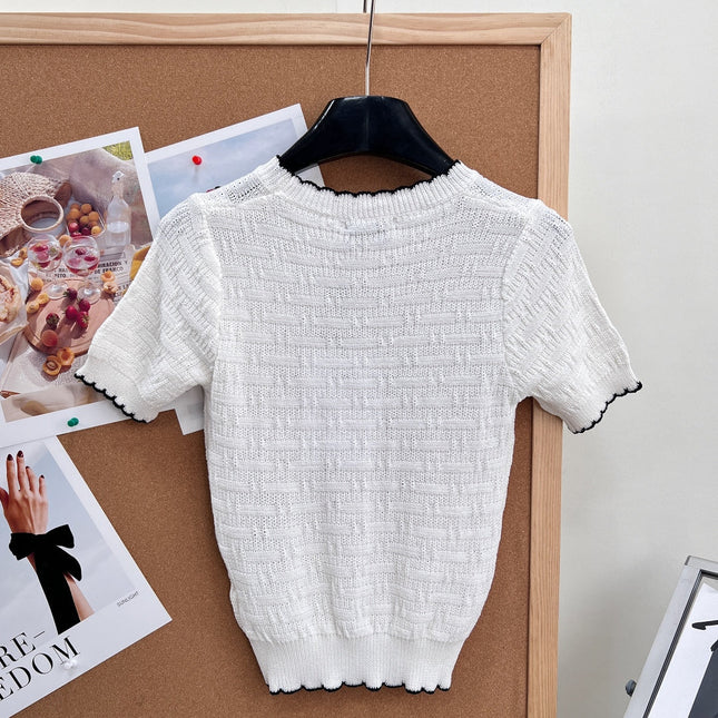 CHANEL 26S SHORT-SLEEVE KNIT TOP STYLE 1148